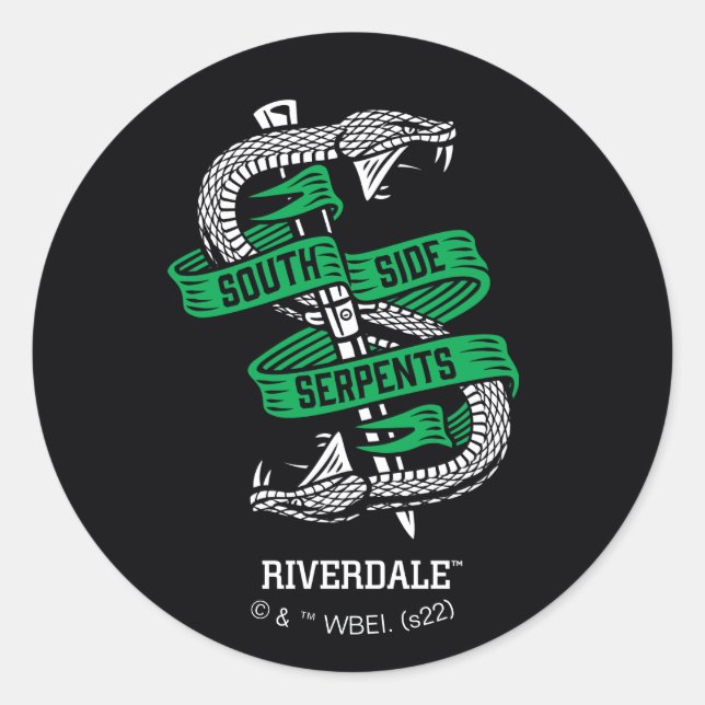 Sticker Rond Graphique des serpents du côté sud (Devant)