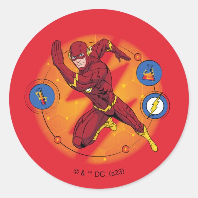 Sticker Rond Graphique d'exécution du laboratoire Flash de dess (Devant)