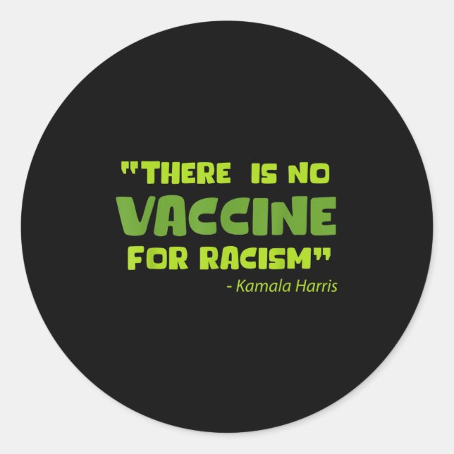 Sticker Rond Graphique d'Humour amusant vacciné Kamala Harris C (Devant)