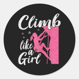 Sticker Rond Graphique drôle d'amant d'escalade pour femmes et