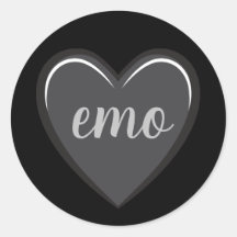 Graphique en coeur noir et gris Emo