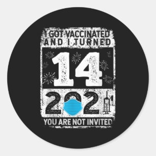 Sticker Rond Graphique sur les Humours amusants vaccinés 2021 C