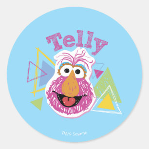 Sticker Rond Graphisme Amusant de Telly Monster