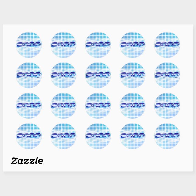 Sticker Rond Graphisme année 2000 (Feuille)