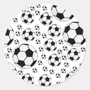 Sticker Rond Graphisme de ballon de football classique Fan de s