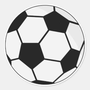 Sticker Rond Graphisme de ballon de football classique pour les