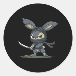 Sticker Rond Graphisme de lapin ninja incroyable pour une avent