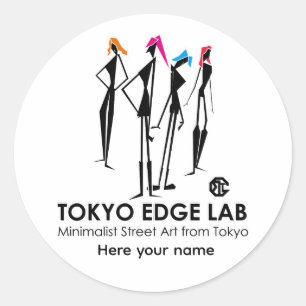 Sticker Rond Graphisme Filles K-Pop Urbaines Modernes - Tokyo E