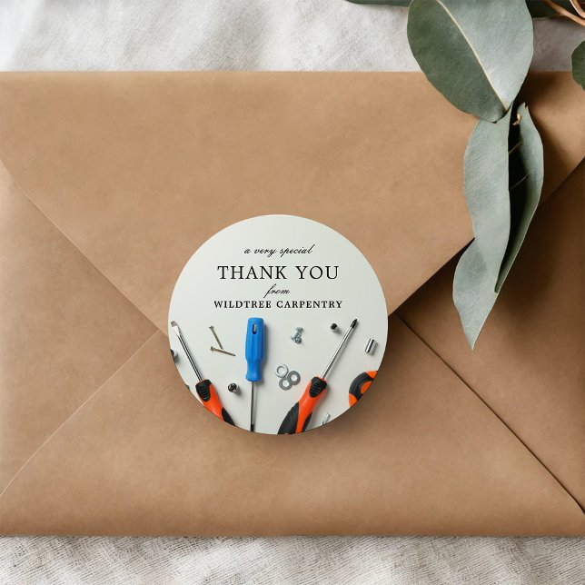 Sticker Rond Grappe de construction | Un Merci spécial (Créateur téléchargé)