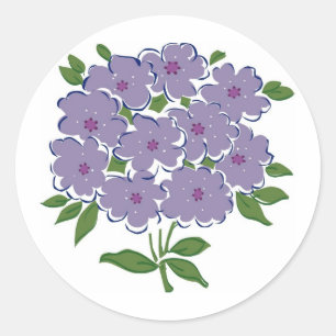 Sticker Rond Grappe de violettes