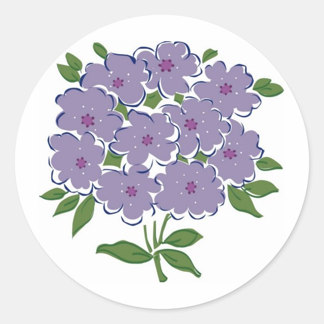 Sticker Rond Grappe de violettes (Devant)
