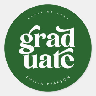 Sticker Rond Gras Moderne Type Vert Graduation