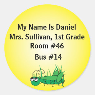 Sticker Rond Grasshopper Nametag