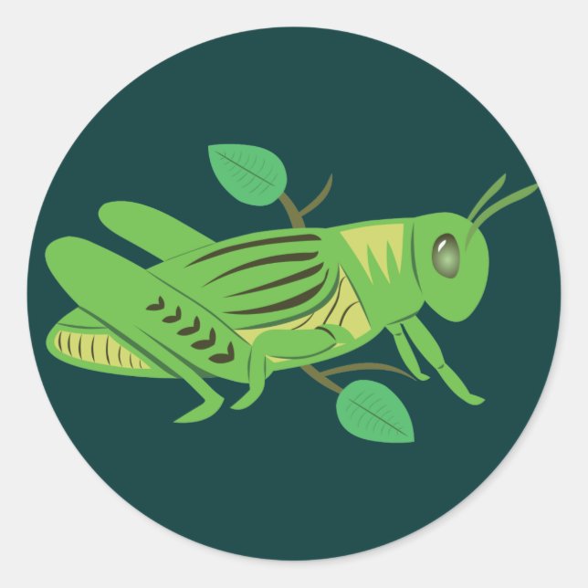 Sticker Rond Grasshopper vert (Devant)