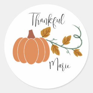 Sticker Rond Grateful - Merci Citrouille-Automne