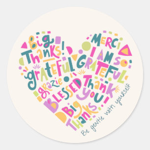 Sticker Rond Gratitude