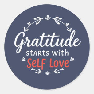 Sticker Rond Gratitude et amour de soi