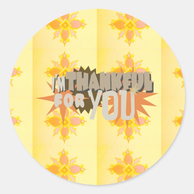 Sticker Rond Gratitude profonde : "Merci pour vous" avec amour, (Devant)