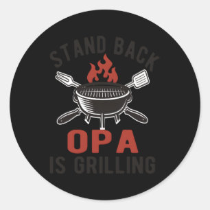 Sticker Rond Gratuit Opa Bbq Poppa Grand-pa