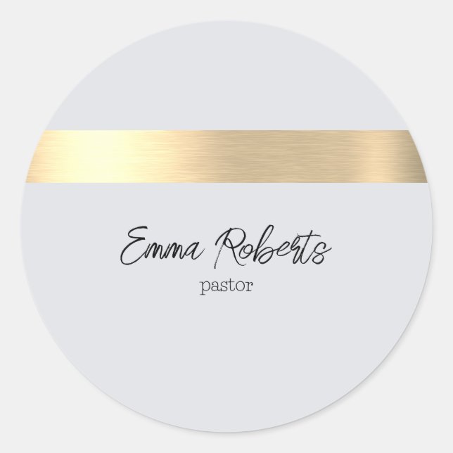 Sticker Rond Gray Gold Foil Russe Faux Jésus Christ Pasteur (Devant)