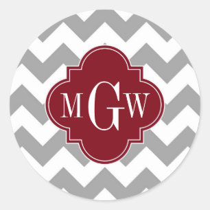 Sticker Rond Gray White Chevron