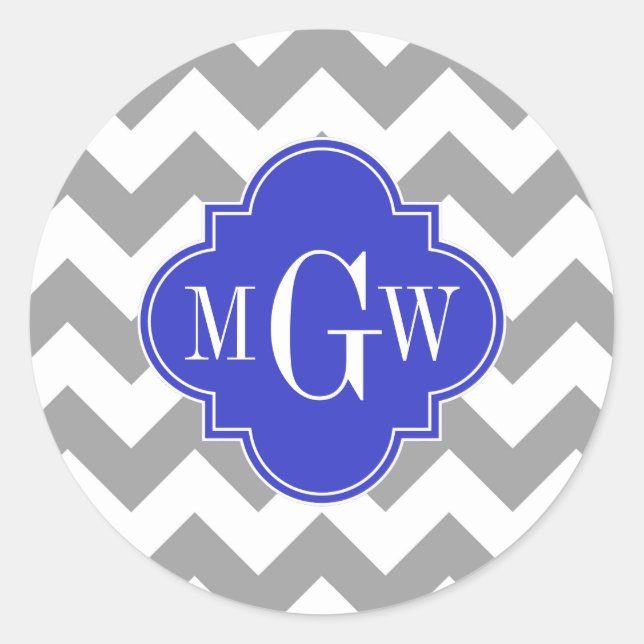 Sticker Rond Gray Wht Chevron (Devant)