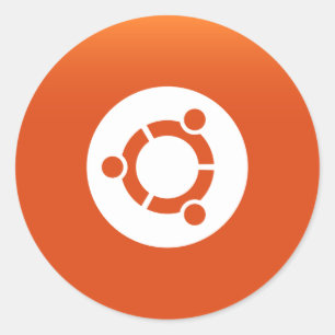 Sticker Rond Grdiant orange d'Ubuntu