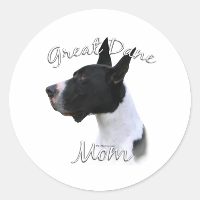 Sticker Rond Great Dane (manteau) Maman 2 (Devant)
