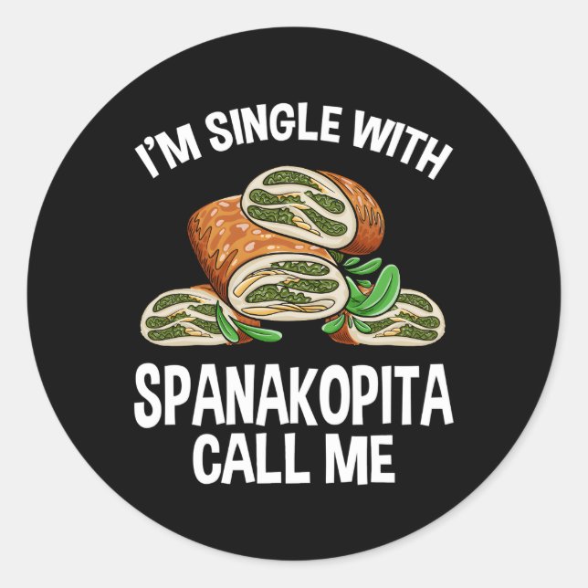 Sticker Rond Grec Spanakopita Pan Grec Cuisine Spanakopita Re (Devant)