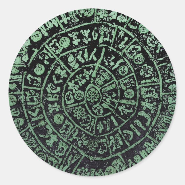 Sticker Rond Grèce Crète Phaistos ancien code d'historique des  (Devant)