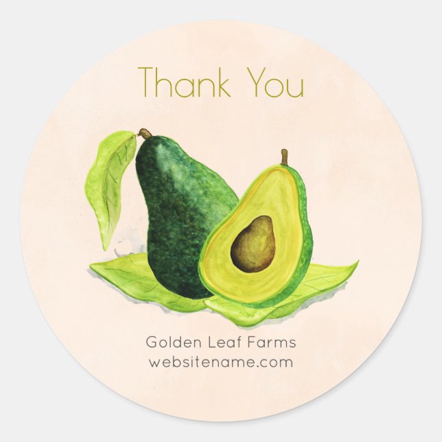 Sticker Rond Green Avocado Merci de fruits à vie morte (Devant)