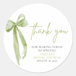 Sticker Rond Green Bow Elle se marie Shower de mariage