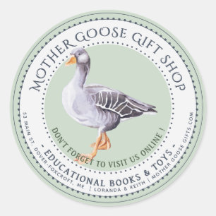 Sticker Rond Green Business Mother Goose Librairie Plaque