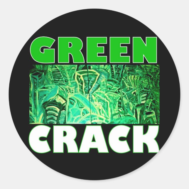 STICKER ROND GREEN CRACK (Devant)