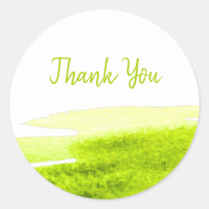 Sticker Rond Green grass lime watercolor minimal