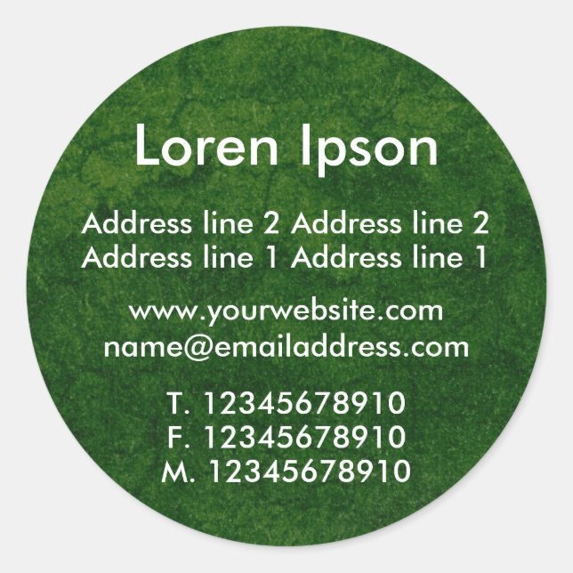 Sticker Rond Green Ground Business / Profil (Devant)