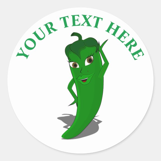 Sticker Rond Green Hot Pepper Diva (Devant)