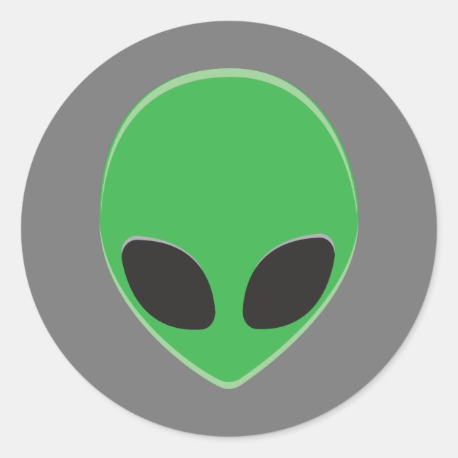 Sticker Rond Green Man Alien Space Party Personnalisé (Devant)