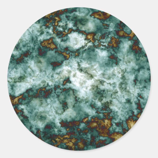 Sticker Rond Green Marble Texture (Devant)