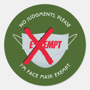 Sticker Rond Green MASQUE DE VISAGE EXONÉRÉE