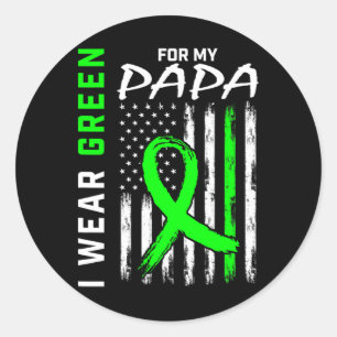 Sticker Rond Green Papa Maladie du rein Cérébrale Sensibilisati