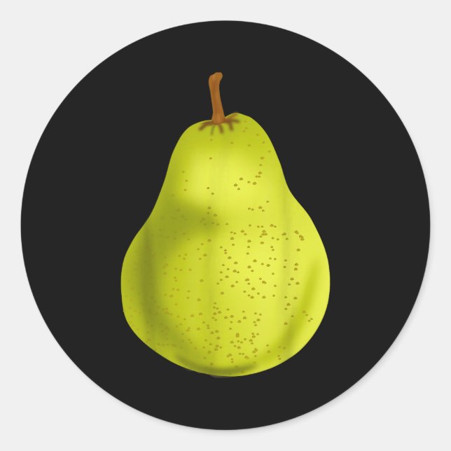 Sticker Rond Green Pear Funny Fruit Costume  (Devant)