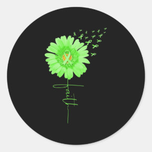Sticker Rond Green Ribbon Daisy Faith Sensibilisation à la sant