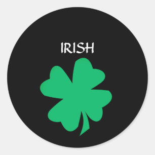 Sticker Rond Green St Patrick's Day Irish Shamrock Leaf 2023
