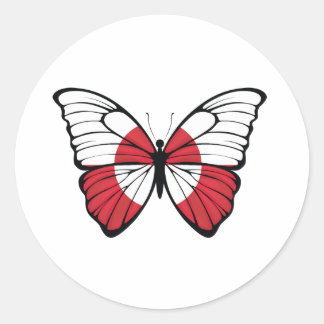 Sticker Rond Greenland Butterfly X4