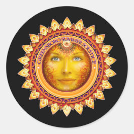 Sticker Rond Greensboro Summer Solstice Festival 2014 Souvenir