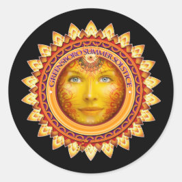 Sticker Rond Greensboro Summer Solstice Festival 2014 Souvenir