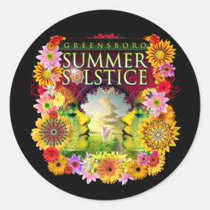 Sticker Rond Greensboro Summer Solstice Festival 2015 Souvenir