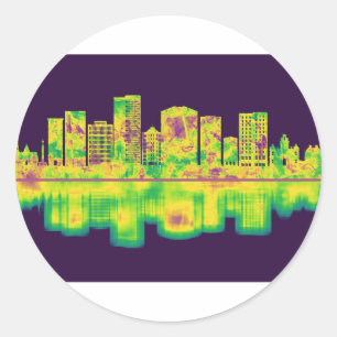 Sticker Rond Greenville Caroline du Sud Skyline