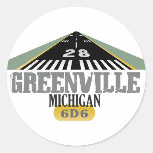 Sticker Rond Greenville MI - Piste d'aéroport